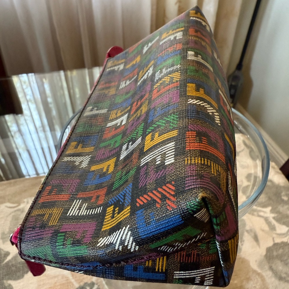 AUTHENTIC FENDI MULTI COLOR MONOGRAMMED CANVAS POUCH - EUC PRELOVED-EUC - Picture 9 of 15